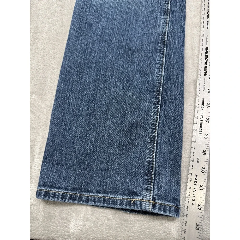 Ariat M4 Jeans Mens 36x34 Blue Denim Bootcut Stretch Embroidered Western Cowboy